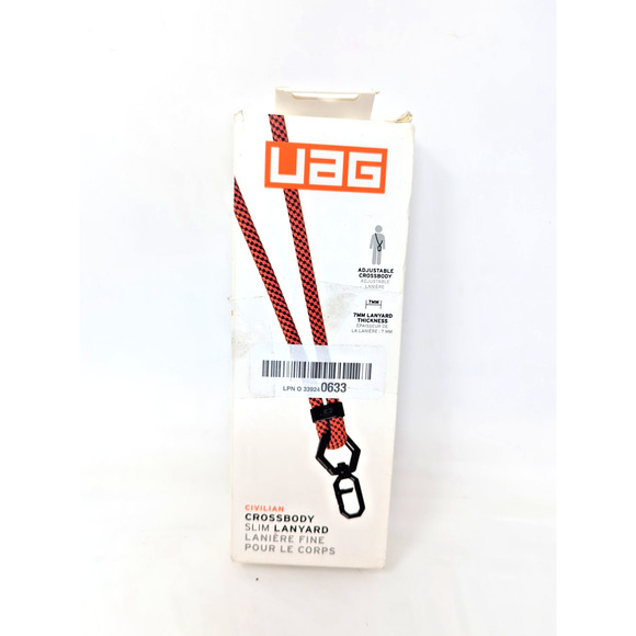 UAG Phone Lanyard Wrist Strap 7mm for iPhone Cases, Civilian Rust Orange/Black - Picture 1 of 2